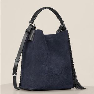 All Saints Mini Convertible Bucket/Hobo in Navy
